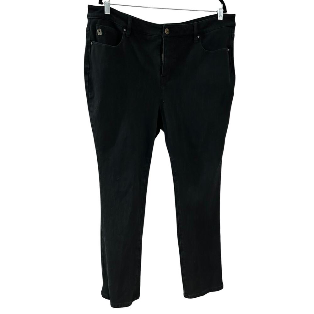 Belle by Kim Gravel Black Straight Leg High Waist Jeans Plus Size 20W